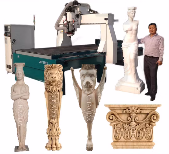 3D Wood Foam Sculpture Statue Figure Column CNC Carving Machine, 4 Axis 1530 CNC Router with 2.5m Rotary